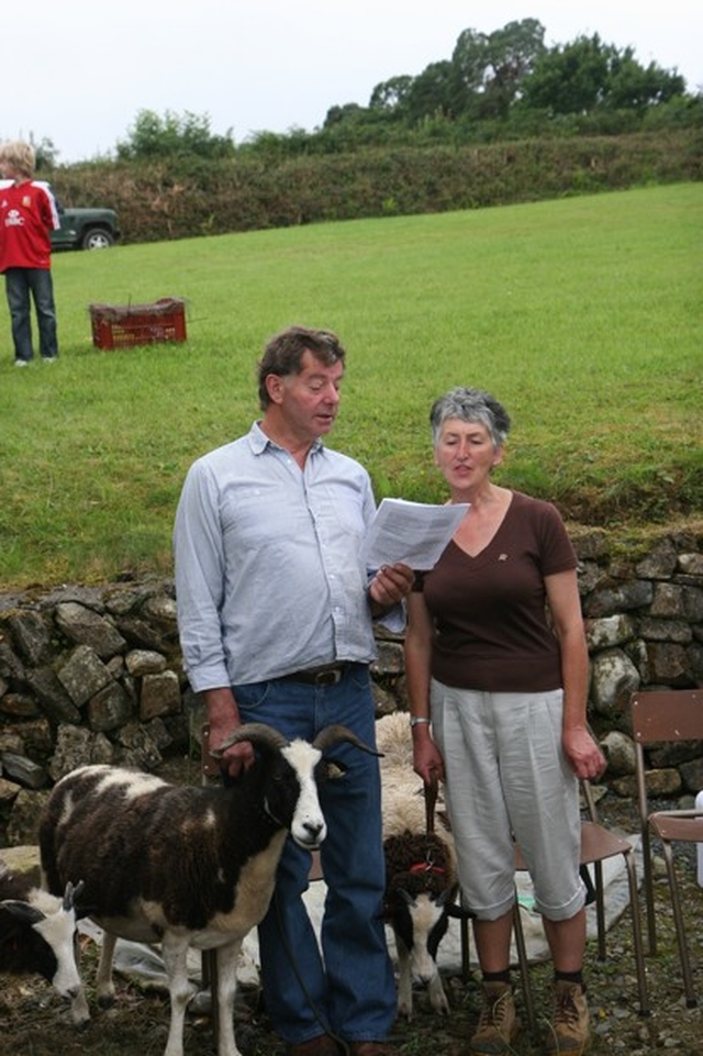 Goats and their owners at the Ballinatone Pets Blessing Service.