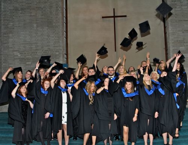 The B.Ed graduates of 2013 at their graduation ceremony in the chapel of the Church of Ireland College of Education.