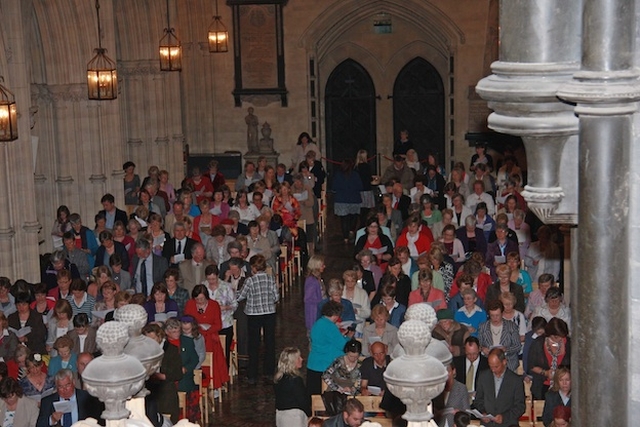 The congregation at the Service of Thanksgiving in Christ Church Cathedral to mark the bicentenary of the establishment of the Kildare Place Society. Photo: The Ven David Pierpoint, Archdeacon of Dublin.