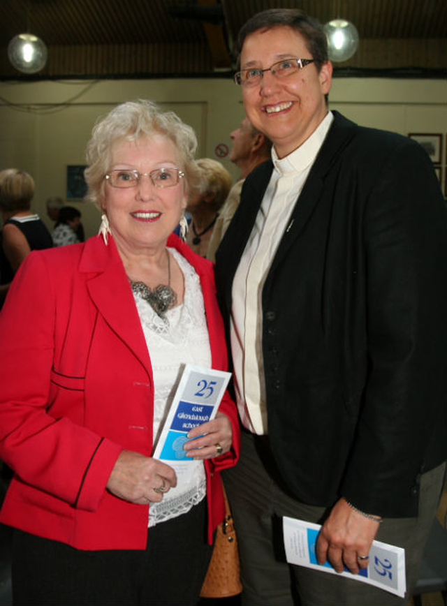 Avril Price Gallagher and chaplain, Revd Sheila Zietsman, attending the celebrations to mark the 25th anniversary of East Glendalough School. 