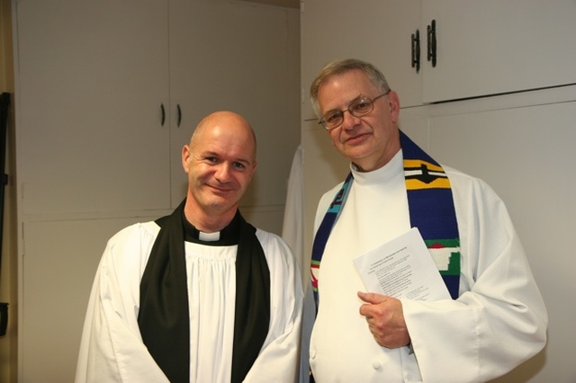 Pictured at the Ministry of Healing service in St Ann's Church Dublin are the Vicar of St Ann's, the Revd David Gillespie (left) and the Chairman of the Diocesan Ministry of Healing, the Revd Canon John Clarke. 