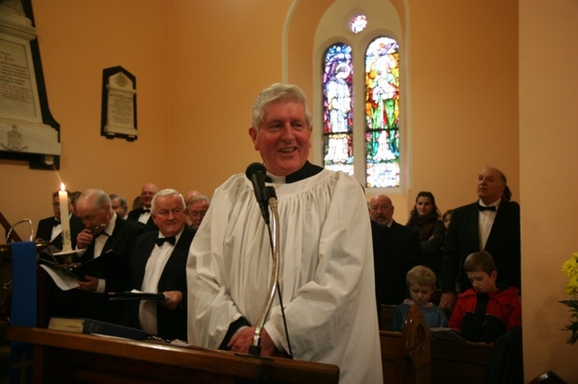 Pictured is the Revd Jim Carroll, Rector of Raheny and Coolock at the Songs of Praise service in St John the Evangelist Church, Coolock to mark the beginning of the year long celebrations in the parish of the 250th Anniversary of the Church's Construction. 