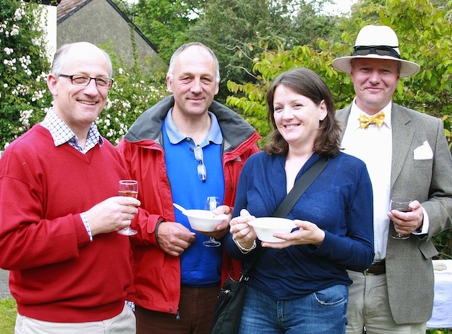 Philip & Stephen Odlum, Joanna O'Reilly and George Miller at the Sandford Parish Strawberries & Wine Evening. Photo: David Wynne.