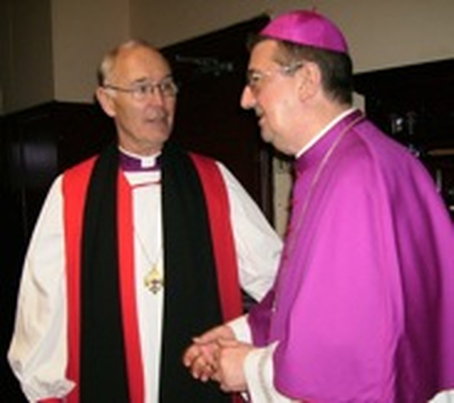 The Archbishop of Armagh, the Most Revd Alan Harper with the Roman Catholic Archbishop of Dublin, the Most Revd Dr Diarmuid Martin prior to the service in Dublin’s Pro-Cathedral for Christian Unity Week.