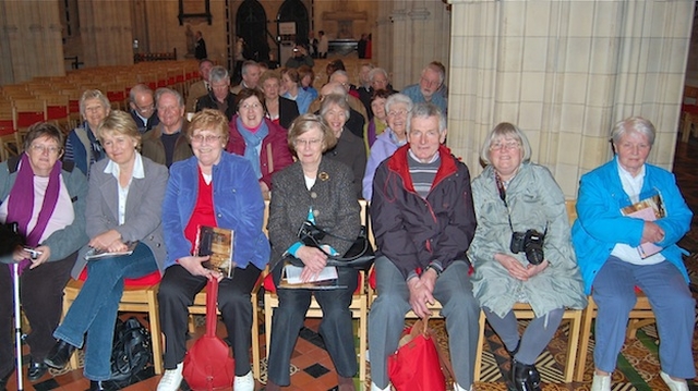 The Revd Sandra Hales, Rector of Celbridge, Straffan & Newcastle-Lyons Parish (second row, centre), with parishioners at a recent Ecumenical Pilgrimage to Christ Church Cathedral. Photo: Lillian Webb.