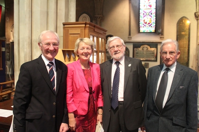 Stephen Burleigh, Sylvia Hick, Albert Fenton and Leslie Wilkinson at the Friends' Festival service in Saint Patrick's Cathedral, Dublin. Photo: Patrick Hugh Lynch.