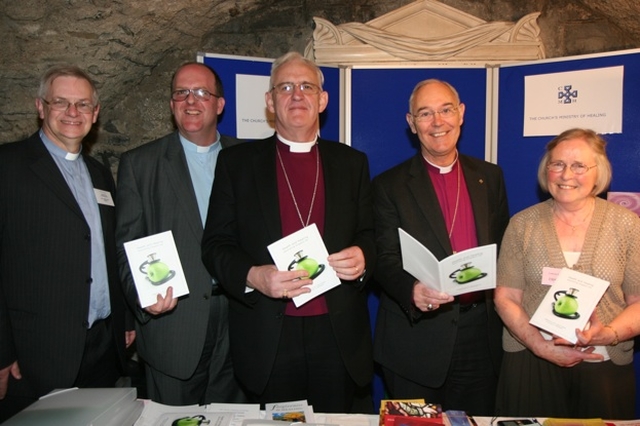 Pictured at the launch of Health and Healing - Discovering Kingdom Life, Reflections on Luke's Gospel for small groups and individuals, a new book by the Ministry of Healing are (left to right) the Revd Canon John Clarke, Diocesan Ministry of Healing, the Revd Baden Stanley, Ministry of Healing, the Most Revd Dr John Neill Archbishop of Dublin, the Most Revd Alan Harper, Archbishop of Armagh and Hazel from the Ministry of Healing.