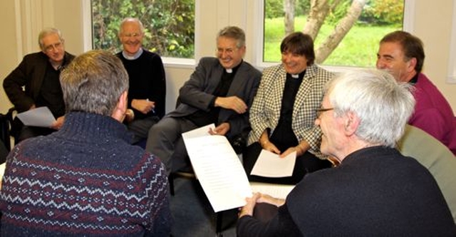 Clergy from all over the dioceses attended a day organised by Archbishop Michael Jackson aimed at developing a diocesan vision. During the day they divided into discussion groups according to their years of service within the dioceses. Pictured are the 20 plus year old group. 