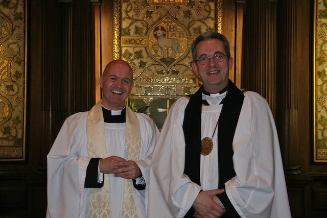 The Revd David Gillespie, Vicar, and the Very Revd Dermot Dunne, Dean of Christ Church Cathedral, pictured at the Inaugural Service for the Friends of St Ann's Association. The Dean preached at the service. 