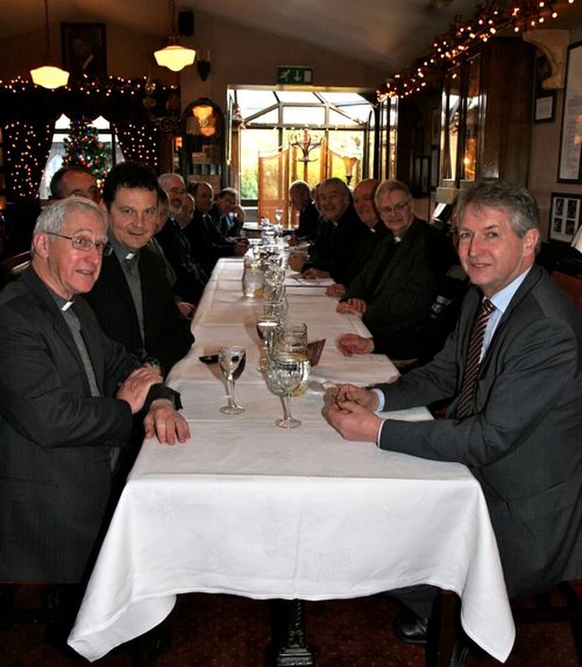 Clergy from the Diocese of Glendalough at the start of their meeting with Archbishop Michael Jackson for their annual clergy day which took place in the Wicklow Heather Restaurant in Laragh. 