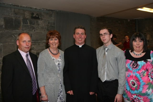 The Revd David MacDonnell with members of his family, his parents John and Rosemary and brother and sister Sean and Yvonne following his ordination to the priesthood in St Michan's Church, Dublin.