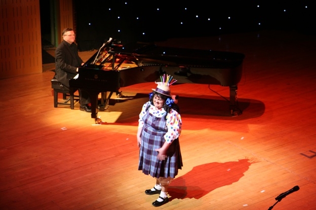 June Rodgers entertains the audience at the Mothers Union Award and Variety show in the National Concert Hall in Dublin.