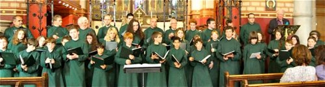 Some members of the St Bartholomew’s Choir performing at St Bart’s Summer Concert at which their CD Blessed be the God and Father was launched on June 9. 