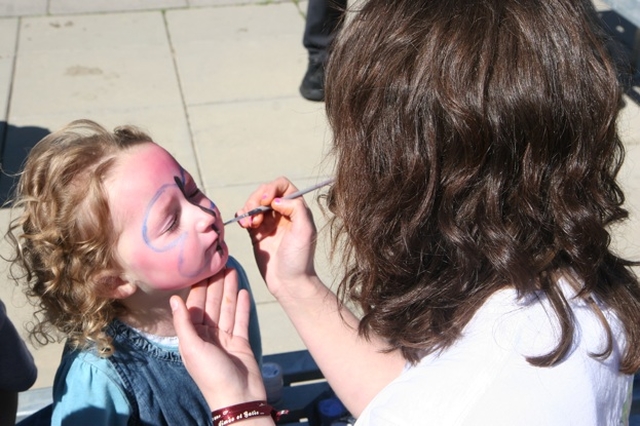 Face painting at the family fun day in East Glendalough school, Wicklow.