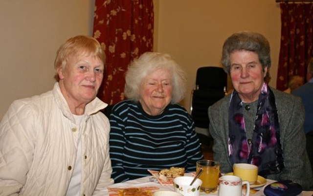 Maureen Kirwan, Angela Bradley & Emily Foxton at the reception following the rededication of the Mageough Home Chapel