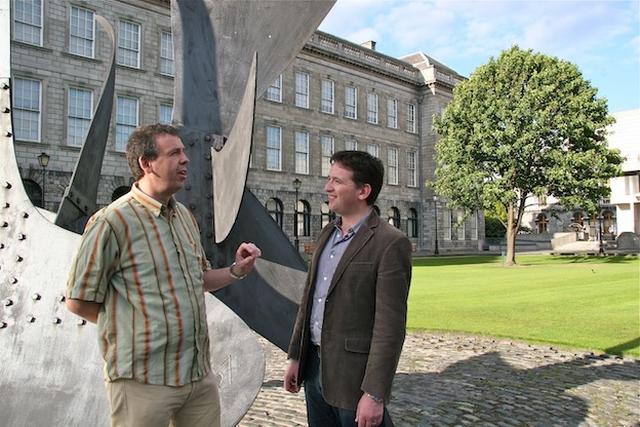 Catholic theologian and author James Alison pictured with the Revd Darren McCallig, Dean of Residence and Chaplain in Trinity College Dublin, prior to 'An Evening with James Alison' in the college. The event was organised by Partners in Faith, the Student Christian Movement of Ireland and The Church of Ireland Chaplaincy at TCD.