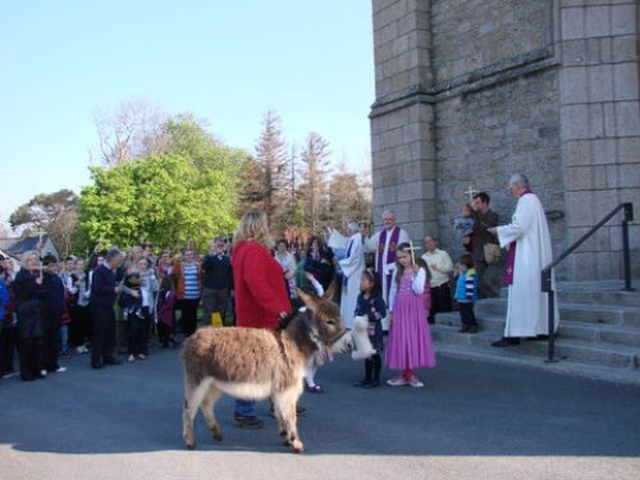 The blessing of the palms at Whitechurch Church.