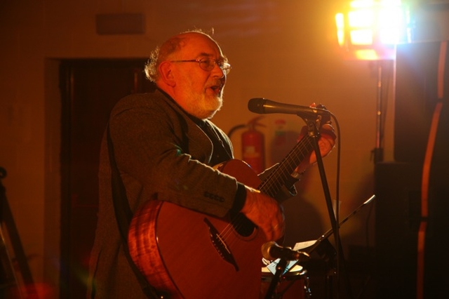 The Revd Declan Smith, Rector of Donoughmore, Donard and Dunlavin on stage at a concert in St Matthias Parish, Killiney in aid of a school and agricultural projects in Shyogwe, Rwanda.