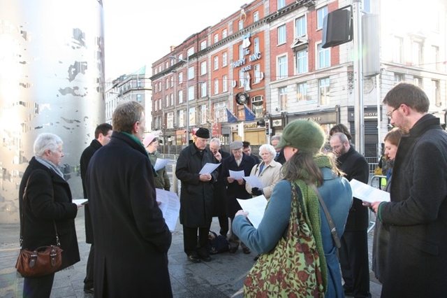 Pictured are clergy at the Ecumenical Easter Sunday Service at the Spike on O'Connell Street.