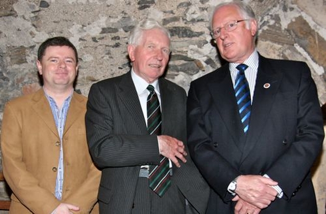 Aongus Dwane, Kenneth Milne and Brian Bradshaw at the Friends of Christ Church annual lunch in the Crypt following the Trinity Sunday Patronal Service in the Cathedral.