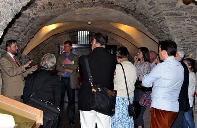 Historian Stuart Kinsella shows members of the Cathedral Library and Archives Association around the Crypt of Christ Church Cathedral on the first day of the UK–based organisation’s three day conference in the cathedral. 