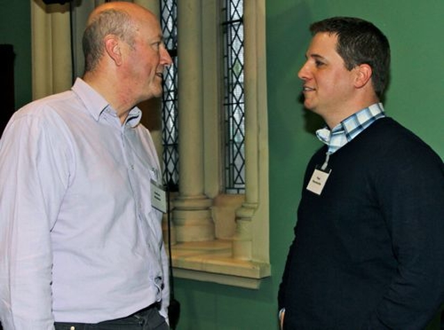 Andrew McNeile, member of the organising team and of the Dublin and Glendalough Diocesan Growth Forum, with Paul Maconochie of Network Church in Sheffield who was the keynote speaker at the Missional Discipleship Seminar in Christ Church Cathedral on January 9. 