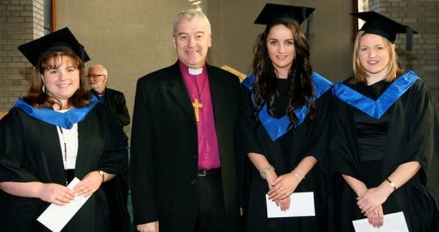 Church of Ireland College of Education 2012 B.Ed graduates, Joanne Jackson, Wanda Hogan and Leanne Bryan were presented with the Governors’ Prise for contribution to the life of the college by Archbishop Michael Jackson, the chairman of the board of governors. 