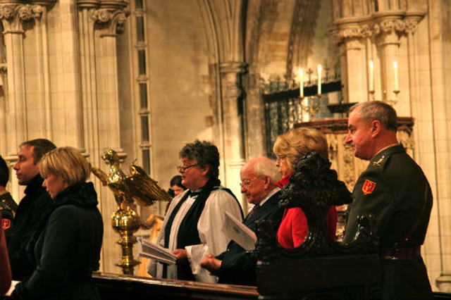 President Michael D. Higgins and his wife Sabina taking part in the ‘In Darkness There is Light’ service of Solidarity with the Irish people in Christ Church Cathedral on the Feastday of Candlemas. 