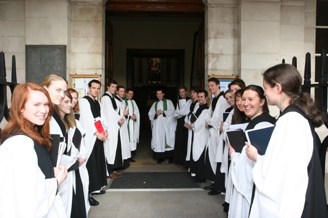 Pictured are the Choir of Trinity College Chapel following a service at which the Dean of St John's Cambridge, the Revd Duncan Dormer (back left) preached. Also pictured back right is the Revd Darren McCallig, Chaplain of Trinity College Dublin.