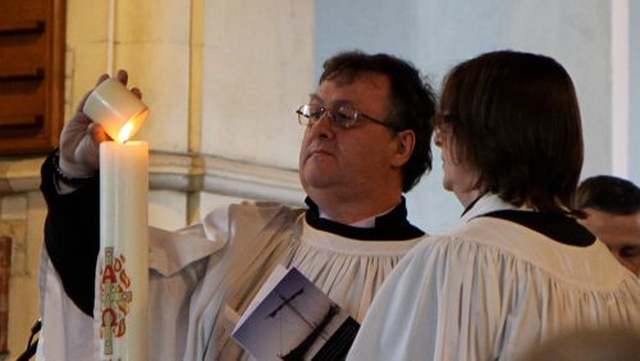 Representatives of the six parishes in the Clontarf area lit candles from the Paschal Candle and placed them on the alter as part of the Rite of Peace and Reconciliation which took place during the ecumenical service to commemorate the 1,000th anniversary of the Battle of Clontarf which took place in the Church of St John the Baptist. Mark Acheson is pictured lighting the candle. 