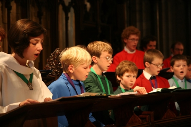 Pictured are some of a number of choristers who received awards from the Royal School of Church Music (RSCM). The choristers, who were drawn from 5 choirs from Dublin and Belfast, are shown preparing for Evensong in Christ Church Cathedral where they received their awards.