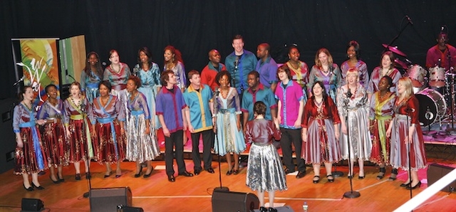 The Discovery Gospel Choir performing at the National Concert Hall as support for the Blind Boys of Alabama.