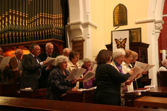 The Choir of St Matthias Church, Killiney-Ballybrack lead the singing at the Thanksgiving Service to mark 175 years of the Church.