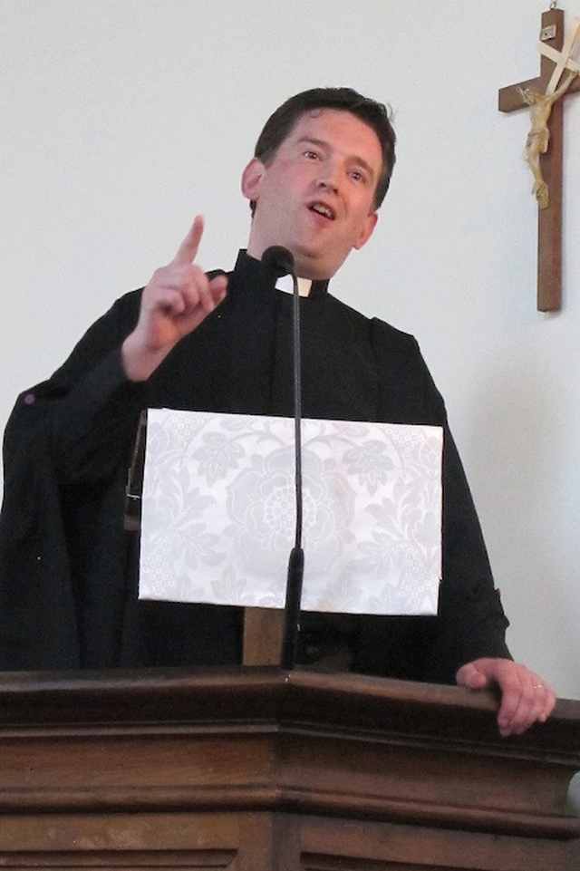 Trinity College Dublin Dean of Residence, the Revd Darren McCallig, preaching in Christ Church, Vienna.