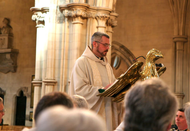 Revd Andrew McCroskery read a lesson at the Chrism Eucharist in Christ Church Cathedral on Maundy Thursday.