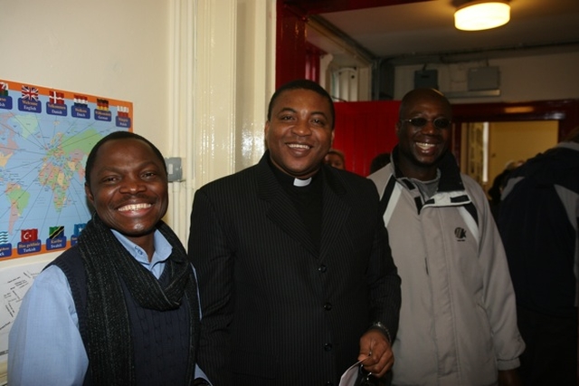 David Maganda and the Revd Obinna Ulogwara at the launch of Fáilte Balbriggan in the former St Georges' National School in the town.