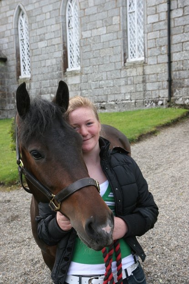 Cookie and her owner at the Blessing of the pets service in Ballinatone, Co Wicklow.