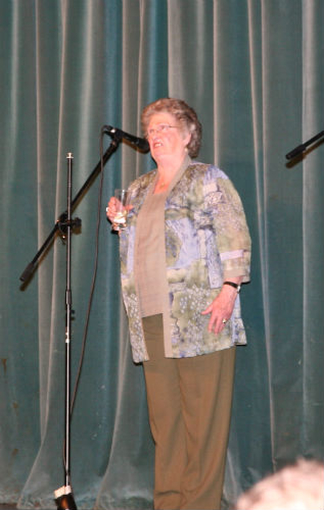 Judge turns performer – Marion Scott entertains a packed hall at Zion’s Got Talent in the High School.