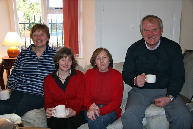 Jean Harris, Clodagh Jennings, Karen Reynolds and the Revd William Bennett, Rector, pictured enjoying ‘Coffee in the Cottage’ in Newcastle Rectory Cottage, Co. Wicklow.