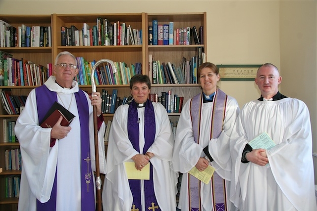 Pictured after the blessing of the Rectory extension at St Philip & St James' Church, Booterstown & Mount Merrion Parish, were the Most Revd Dr John Neill, Archbishop of Dublin; the Revd Gillian Wharton, Rector; the Revd Suzanne Harris, Curate and Jon Scarffe, CITI Ordinand. 