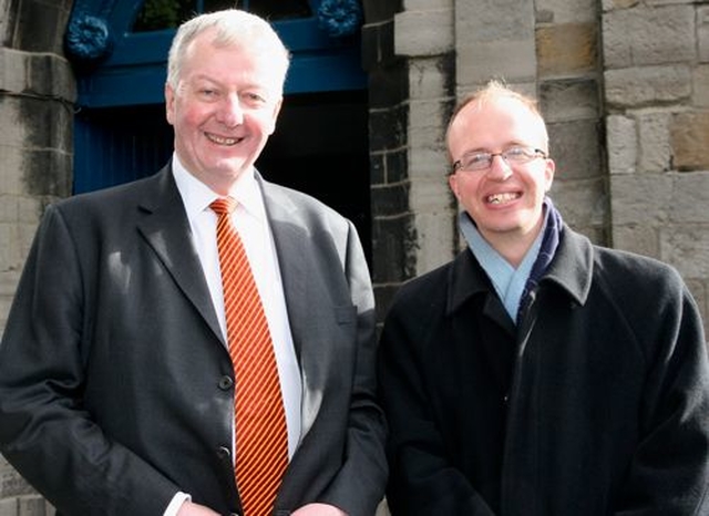 Alan Graham and Nicolas Montgomery following the annual New Law Term Service in St Michan’s Church on October 1. 