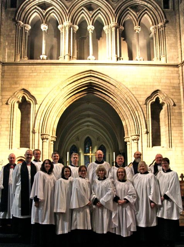 The Church of Ireland Theological Institute Choir with clergy following the institute’s Advent Carol Service which took place in the Lady Chapel of St Patrick’s Cathedral on Thursday December 4. 