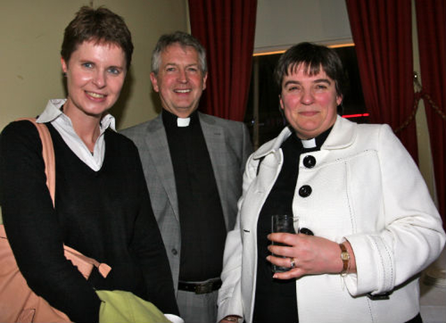 Caroline Senior, Canon Fred Appelbe and Revd Gillian Wharton joined the well wishers at the civic reception in County Hall, Dun Laoghaire to mark the election of Canon Victor Stacey as Dean of St Patrick’s Cathedral. 