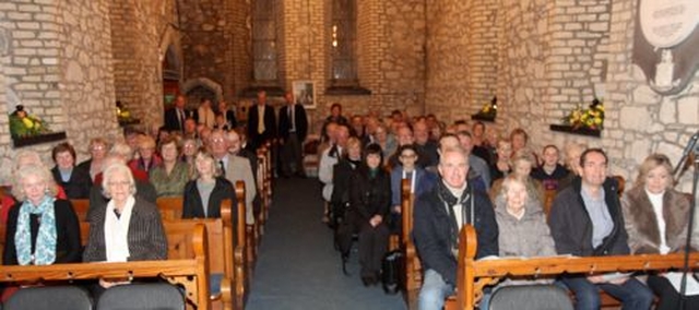 The congregation in St Doulagh’s Church for the service marking the 150th anniversary of the rebuilding work. 