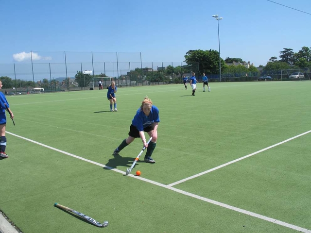 Delgany on the attack at the Diocesan Inter-Parish Hockey Tournament.