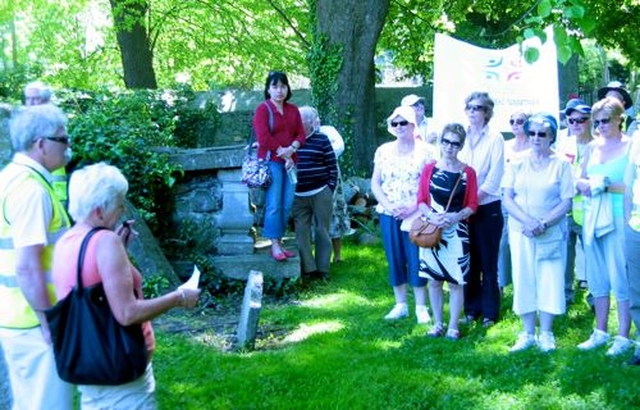 Vivien Bond outlines the history of St Finian’s Church, Newcastle–Lyons, before the start of the Parishes Together Ecumenical Walk organised by the Roman Catholic Parishes of Saggart, Rathcoole, Brittas and Newcastle and commencing at St Finian’s Church of Ireland Church in Newcastle–Lyons on Sunday. 