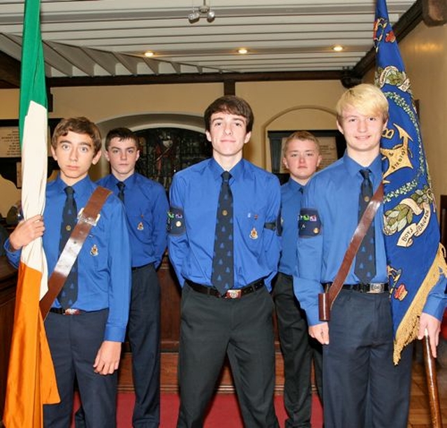 Members of the 39th Dublin Company formed the colour party at the annual Boys’ Brigade Founder’s Day Thanksgiving Service in St Ann’s Dawson Street. 