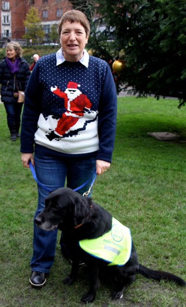 Lesley Rue, who organises the annual Peata Carol Service in Christ Church Cathedral, with Berry. 