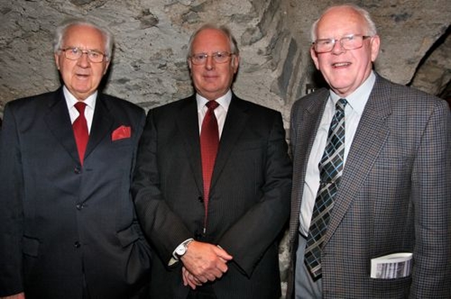 David Bockett, Brian Bradshaw and Don Macaulay at the launch of the Word that spake it – an exhibition marking the 350th anniversary of the 1662 Book of Common Prayer in Christ Church Cathedral.