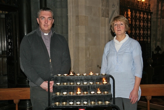 The Revd Garth Bunting and Celia Dunne, co-ordinators, pictured at the Advent Prayer Labyrinth in Christ Church Cathedral. Further information on the labyrinth is available here: http://dublin.anglican.org/news/events/2010/10/advent_preparation_quiet_day_christ_church_cathedral.php